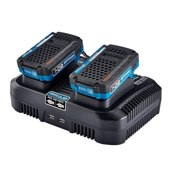 Cargador de doble puerto multivoltaje de litio de 20V/12V con dual USB - Image 4