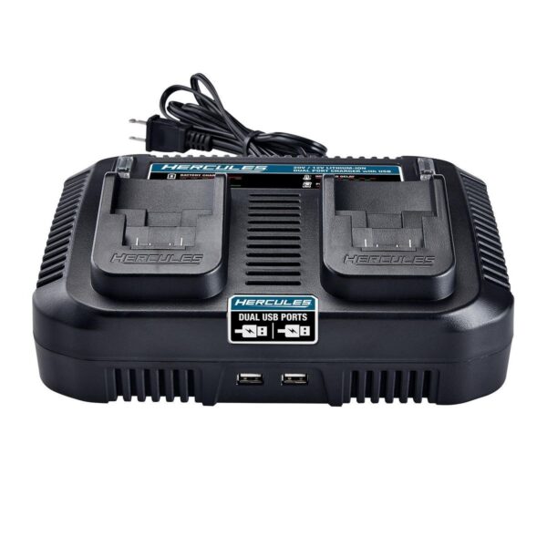 Cargador de doble puerto multivoltaje de litio de 20V/12V con dual USB - Image 3