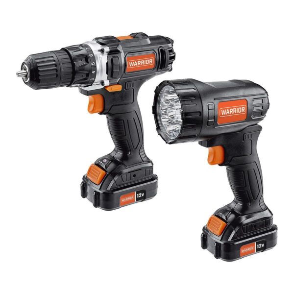 Kit de taladro/destornillador y linterna inalámbricos de 12 V de 3/8 pulg.