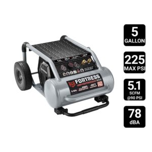 Compresor de aire portatil de rueda neumatica de alto rendimiento de 5 galones y 225 psi