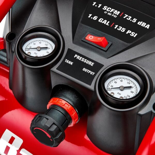 Compresor de aire inalámbrico sin escobillas de 1,6 galones, 135 PSI, 20 V - Image 2