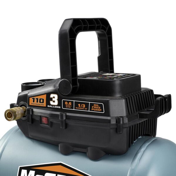 Compresor de aire hot dog sin aceite de 3 galones 1/3 hp 110 psi - Image 2
