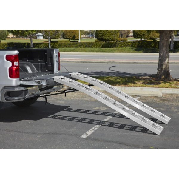 Rampas arqueadas de aluminio de 3000 lb de capacidad, 12 x 90 pulgadas, juego de 2.