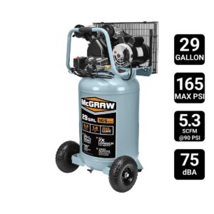 Compresor de aire lubricado vertical 29 galones 1.8 hp 165 psi