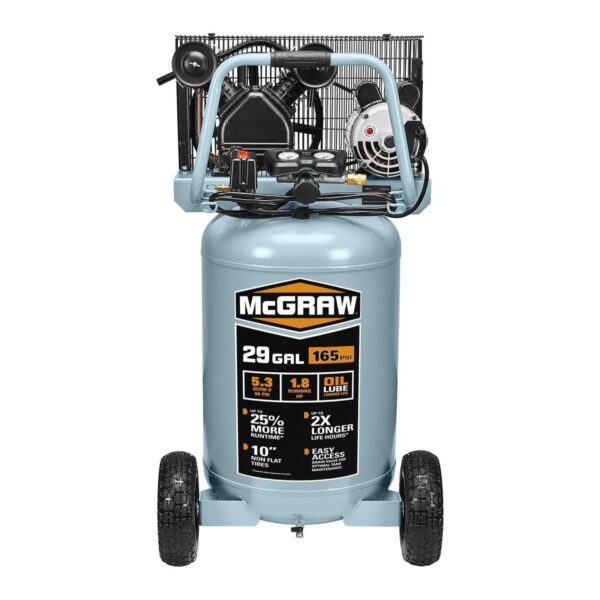 Compresor de aire lubricado vertical 29 galones 1.8 hp 165 psi - Image 3