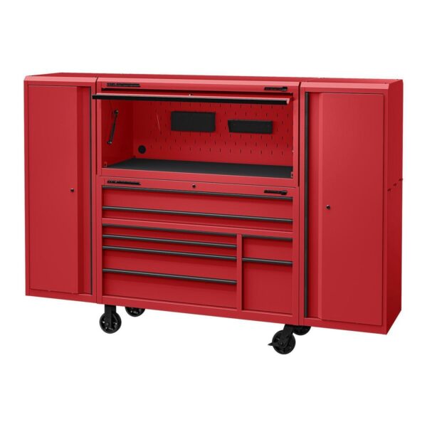 Centro de trabajo Hutch, 56 pulgadas x 22 pulgadas Serie 3, Rojo. - Image 2