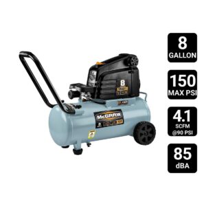 Compresor de aire portátil libre de aceite de 8 galones 1.5 hp 150 psi