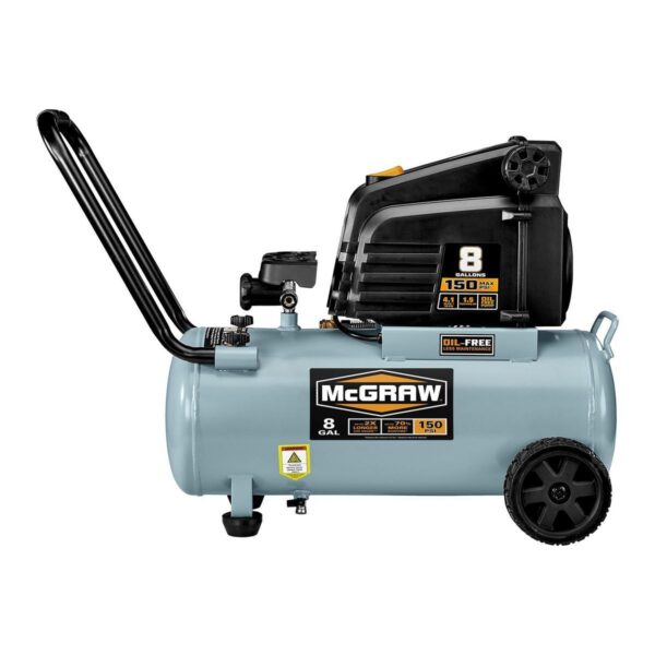 Compresor de aire portátil libre de aceite de 8 galones 1.5 hp 150 psi - Image 2
