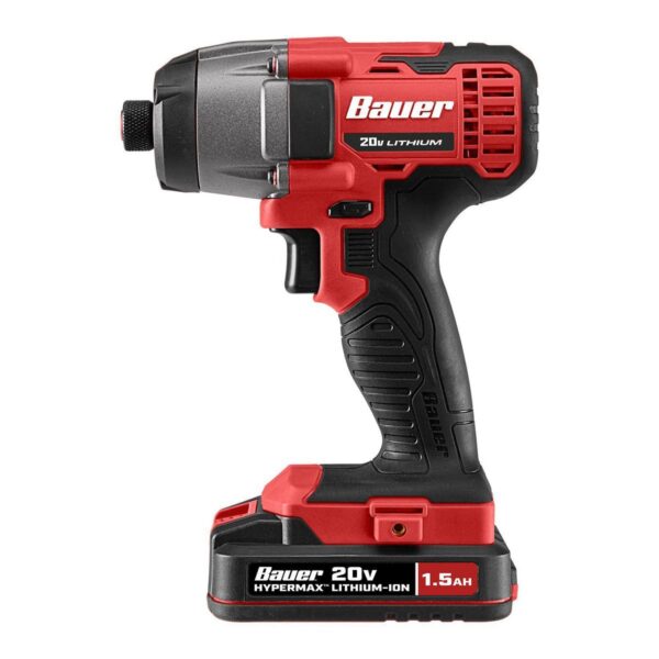 Kit de destornillador de impacto compacto hexagonal inalámbrico de 20 V de 1/4 pulgadas con batería de 1,5 Ah y cargador rápido - Image 4