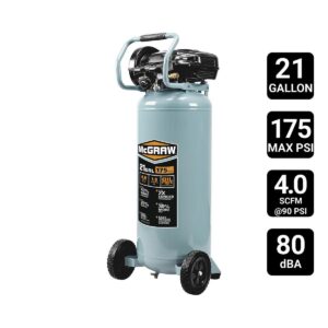 Compresor de aire vertical sin aceite 21 galones, 175 psi