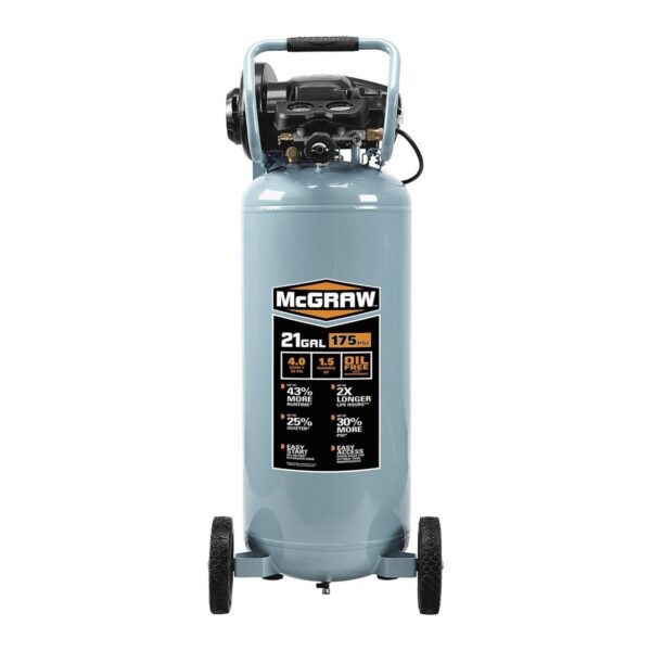 Compresor de aire vertical sin aceite 21 galones, 175 psi - Image 3