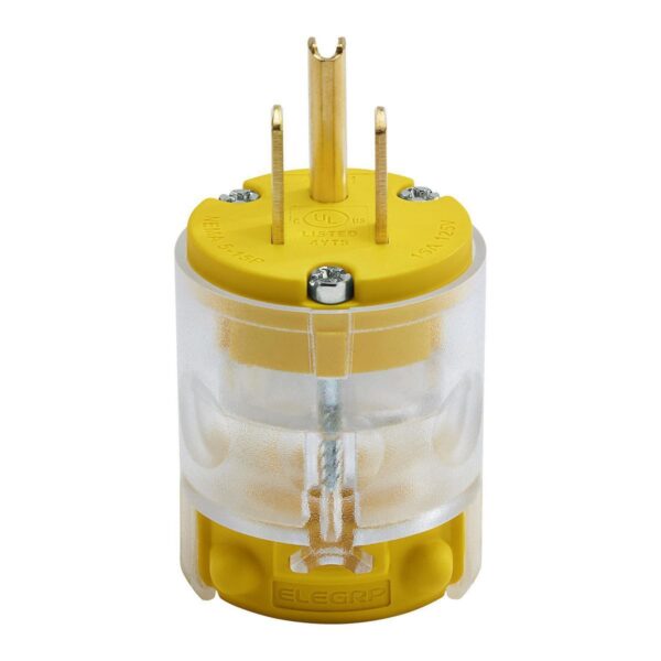 Enchufe macho iluminado  de 125 V, 15 A, 12-18 AWG.
