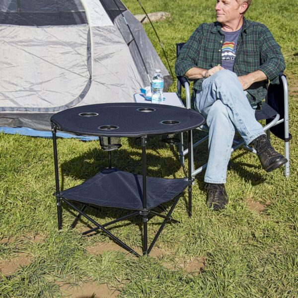 Mesa de camping plegable, azul - Image 3