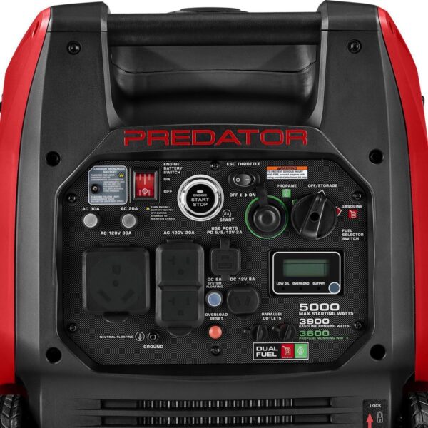 Generador inversor de combustible dual de 5000 watts con arranque remoto y tecnología CO SECURE. - Image 3