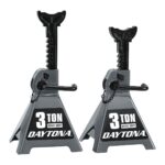 Soporte de gato con trinquete resistente de 3 toneladas, gris