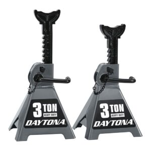 Soporte de gato con trinquete resistente de 3 toneladas, gris pizarra.
