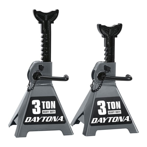 Soporte de gato con trinquete resistente de 3 toneladas, gris pizarra.