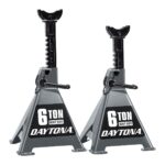 Soporte de gato con trinquete resistente de 6 toneladas, gris pizarra.