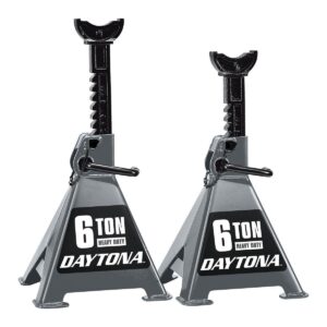 Soporte de gato con trinquete resistente de 6 toneladas, gris pizarra.