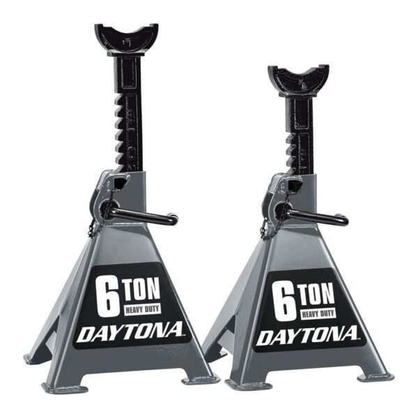 Soporte de gato con trinquete resistente de 6 toneladas, gris pizarra.