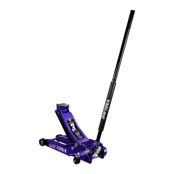 Gato de piso súper resistente de perfil bajo de 3 toneladas con BOMBA RÁPIDA, morado metálico. - Image 2