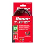 Bandas de lijado de grano 80 con grano de alúmina circonita,2 pulgadas x 28 pulgadas, paquete de 2.