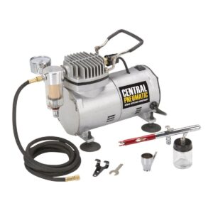 Kit de compresor con aerógrafo libre de aceite 1/5 HP 58 PSI