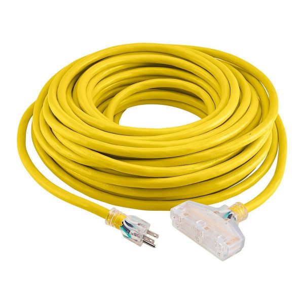 Cable de extensión de grifo triple calibre 100 x 10/3, amarillo