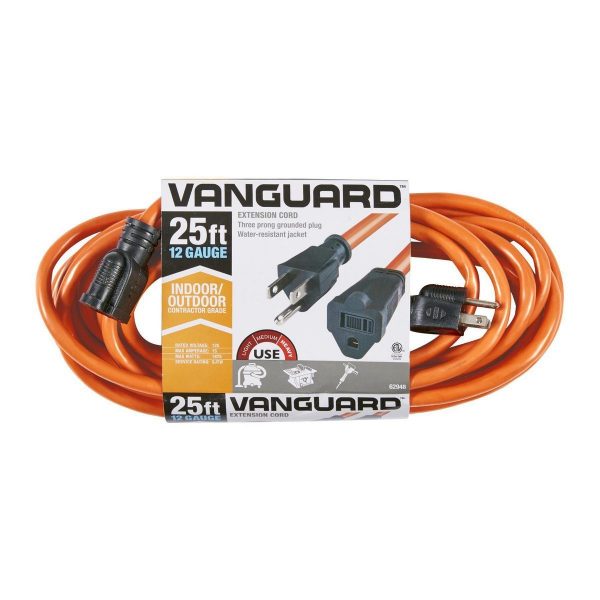 Cable de extensión para exteriores calibre 25 x 12/3, color naranja